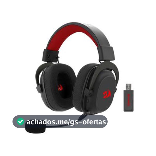 Headset Gamer Sem Fio Redragon Zeus Pro, 7.1, Driver 53mm, Bluetooth, Preto - H510-PRO