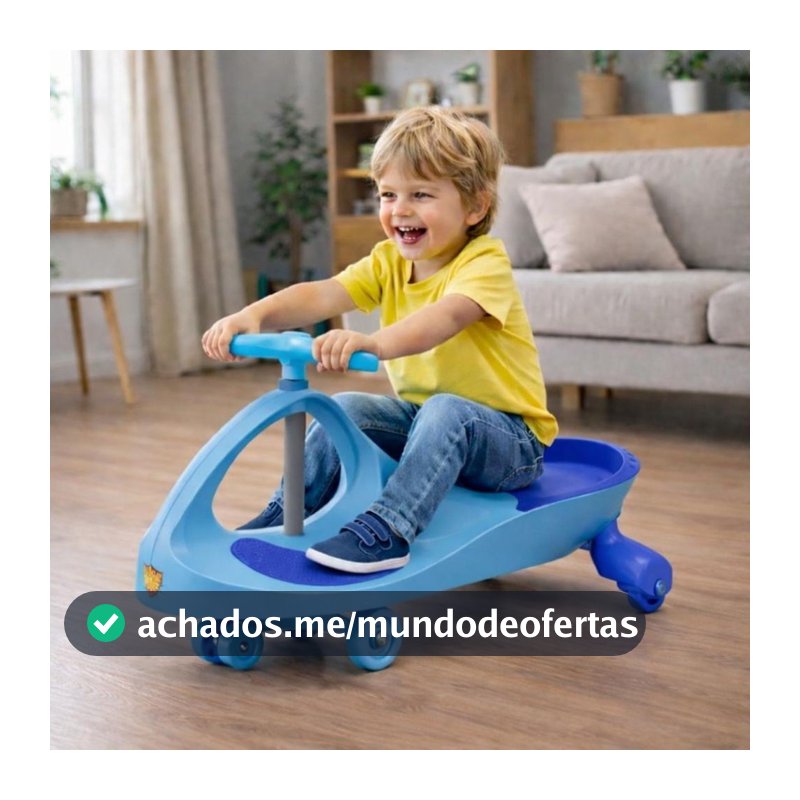 Carrinho De Rolimã Infantil Super Car Azul Claro Com Led