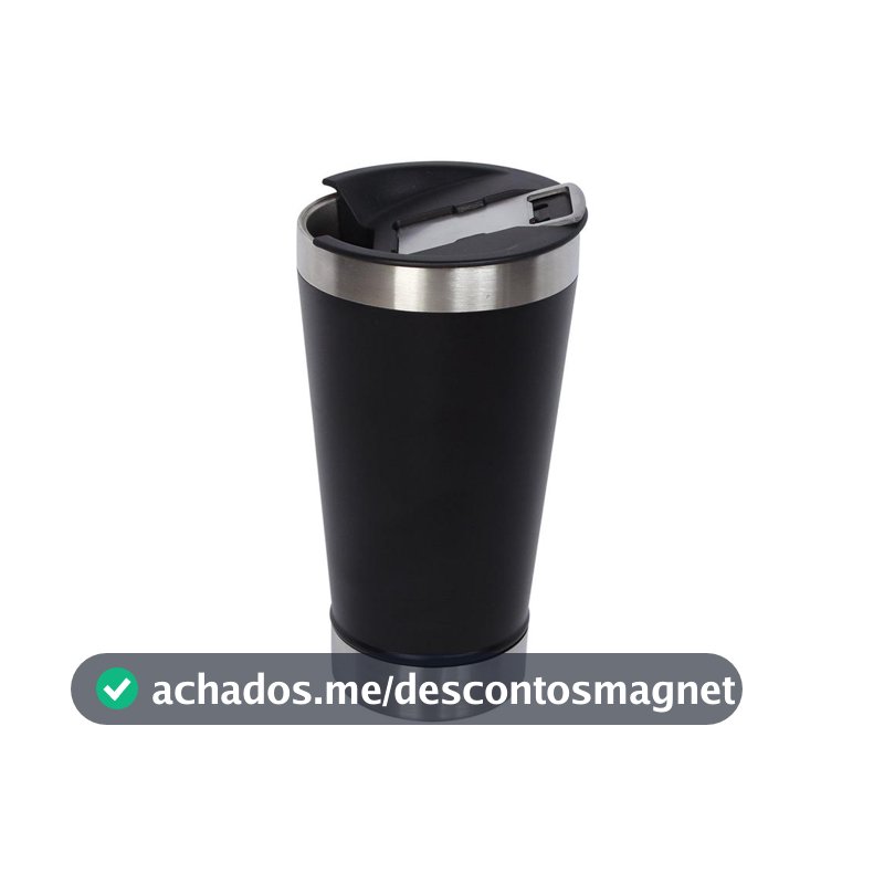 Copo Térmico Fratelli para Cerveja Premium Preto 400ml com Tampa e Abridor - Copo de Cerveja - Magazine In_2881672