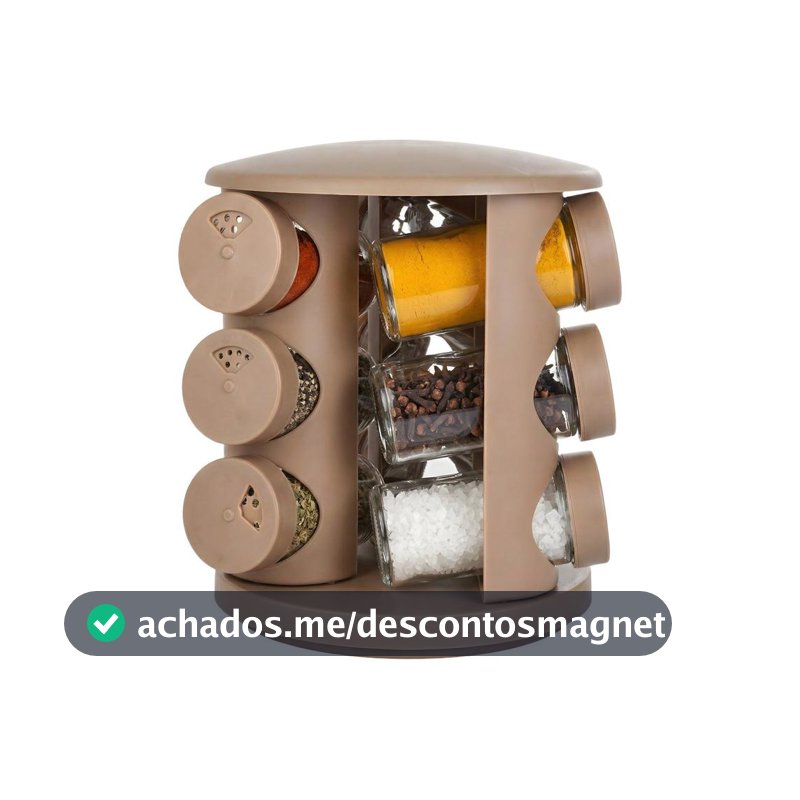 Porta-tempero de Vidro 10 Peças Brinox Lock com Suporte