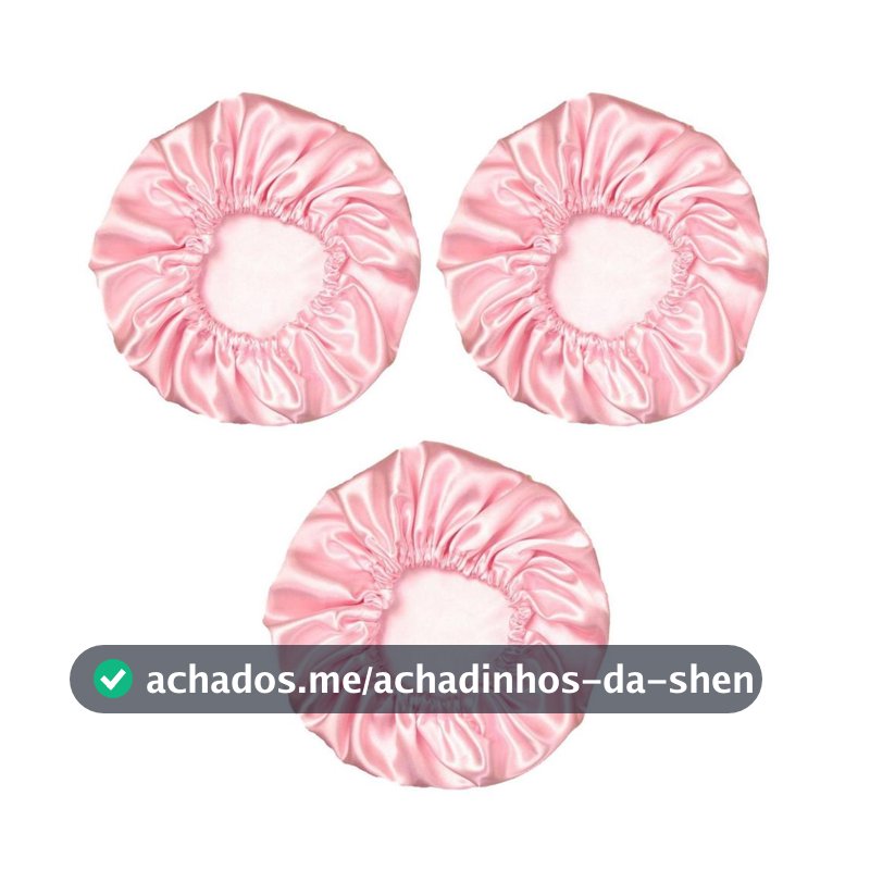 Kit 3 Touca de Cetim Anti Frizz Toca para Dormir Cabelo Alinhado