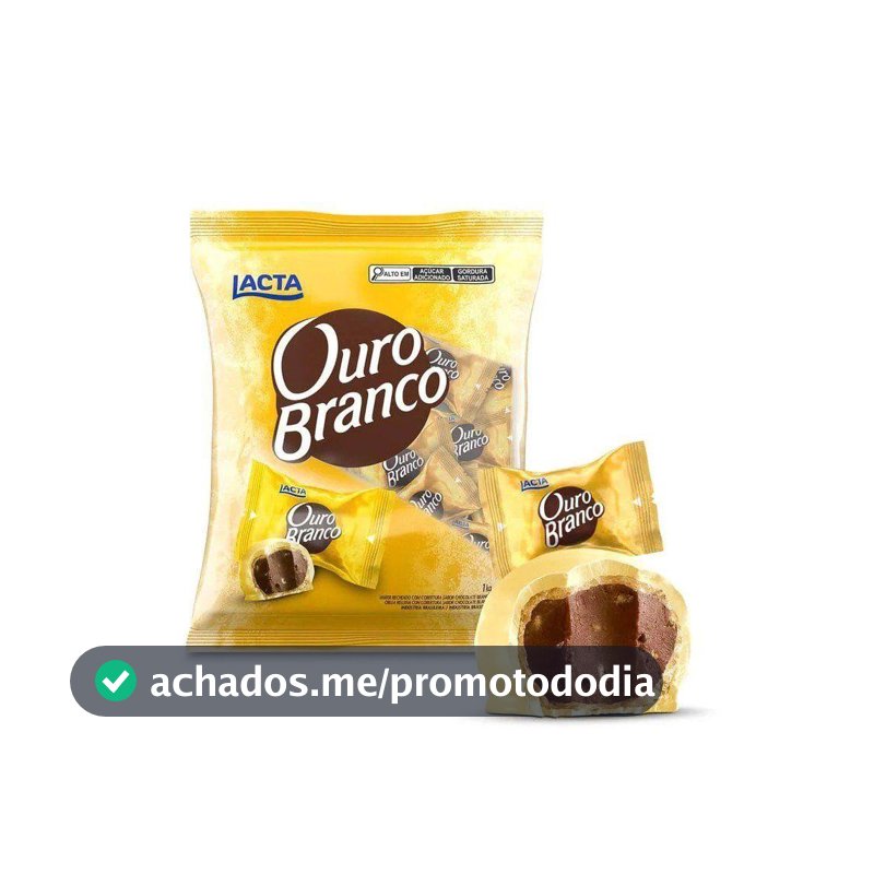 Bombom Ouro Branco Lacta 1kg Recheado e Crocante - Bombom
