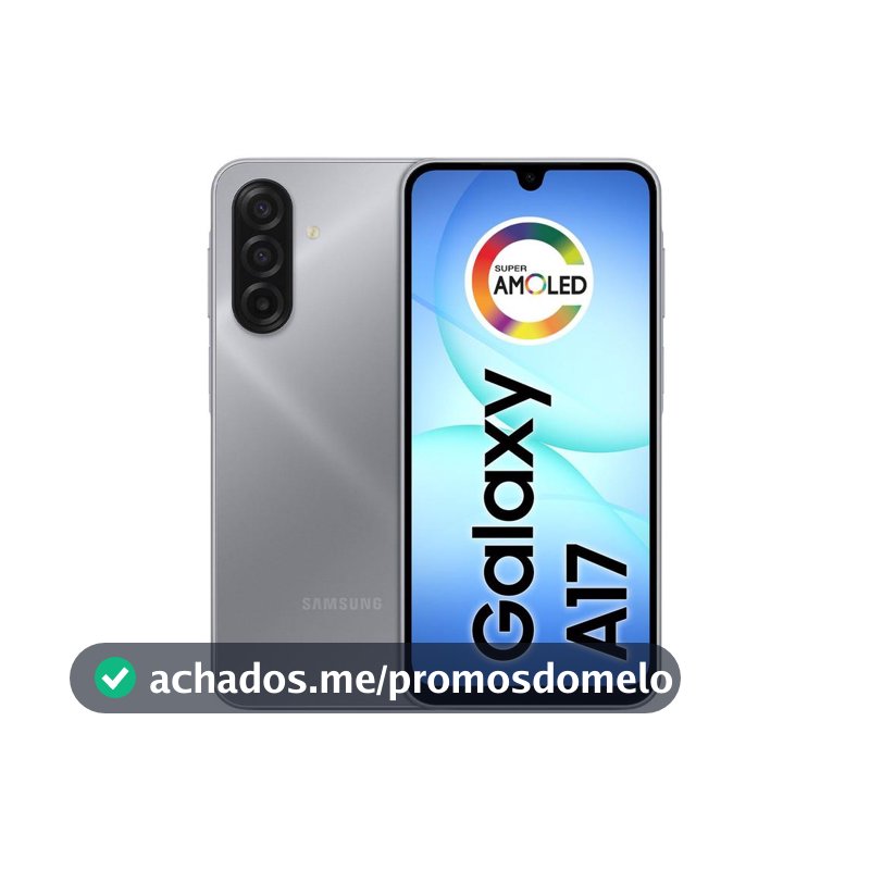 Celular Samsung Galaxy A17 256GB 8GB RAM Cinza 6,7" Câm. Tripla + Selfie 13MP