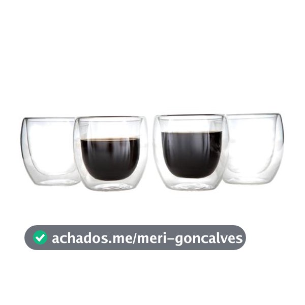 Jogo de Copos de Vidro de Café Parede Dupla 80ml 4 Peças Haus Concept Inspire