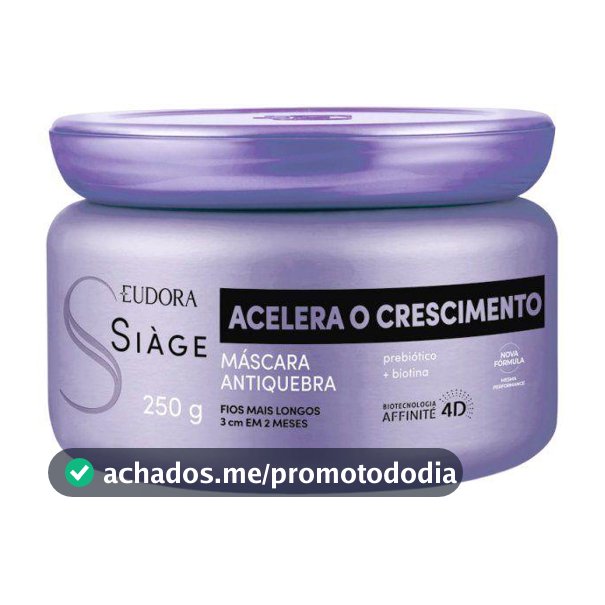 Máscara Capilar Antiquebra Eudora Siàge Acelera o Crescimento 250g