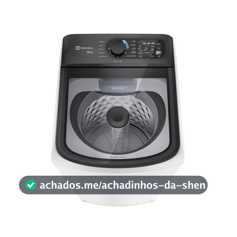Máquina de Lavar Electrolux Efficient 13kg Branca Compacta, Econômica e Pré-diluição (LET13) - Mini Máquina de Lavar