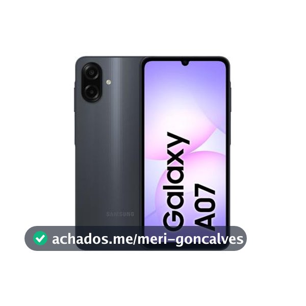 Celular Samsung Galaxy A07 128GB Preto 4GB RAM Tela 6,7" Câm. Dupla + Selfie 8MP