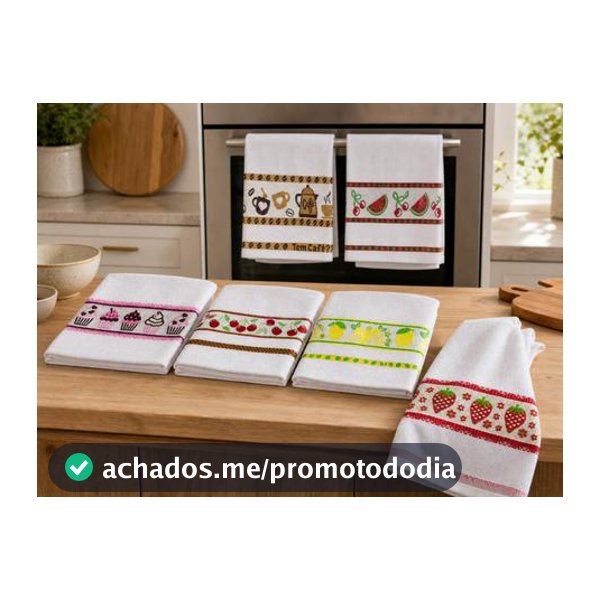 Kit 12 Pano de Prato Atoalhado Algodão Felpudo Gênova