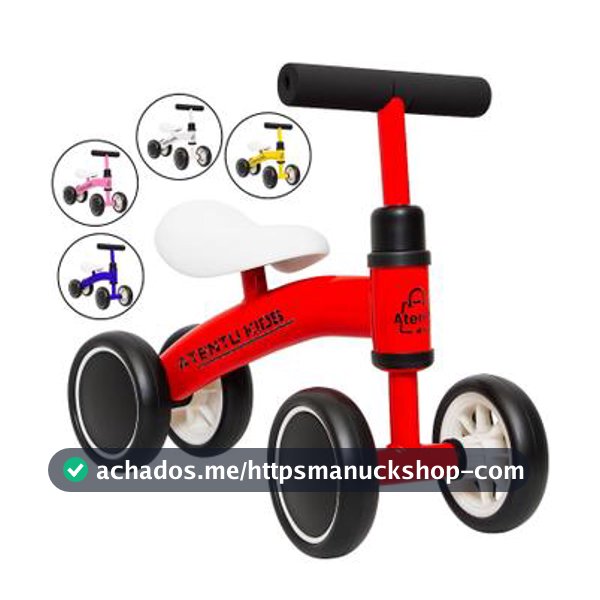 Bicicleta Infantil De Equilíbrio Sem Pedal 4 Rodas - ATENTU - Bicicleta de Equilíbrio