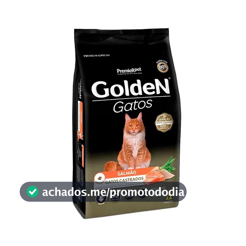 Ração Premier Golden para Gatos Adultos Castrados Salmão 10,1kg
