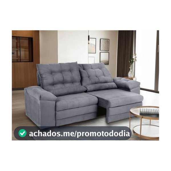 Sofá 3 Lugares Retrátil Reclinável Suede Phormatta Colômbia SMP - Sofás