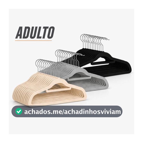 Kit 50 Cabide De Veludo Adulto Ultra Fino Antideslizante com Suporte Gravata Gancho Giratório Vittak