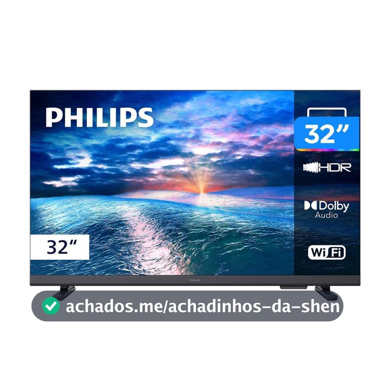 Smart TV 32" Philips HD DLED 6910 32PHG6910/78 Titan OS 2025