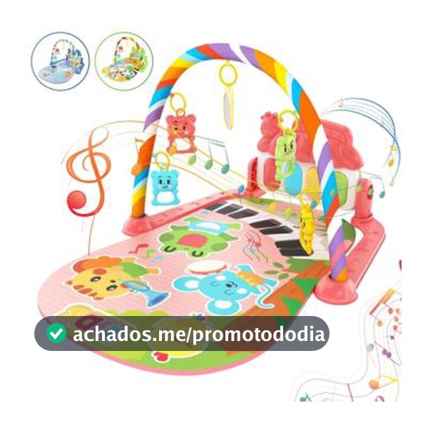 Tapete de Atividades Sensorial para Bebê 5 Mobiles e Piano Musical com Som e Luzes - ATENTU - Tapete e Centro de Atividades