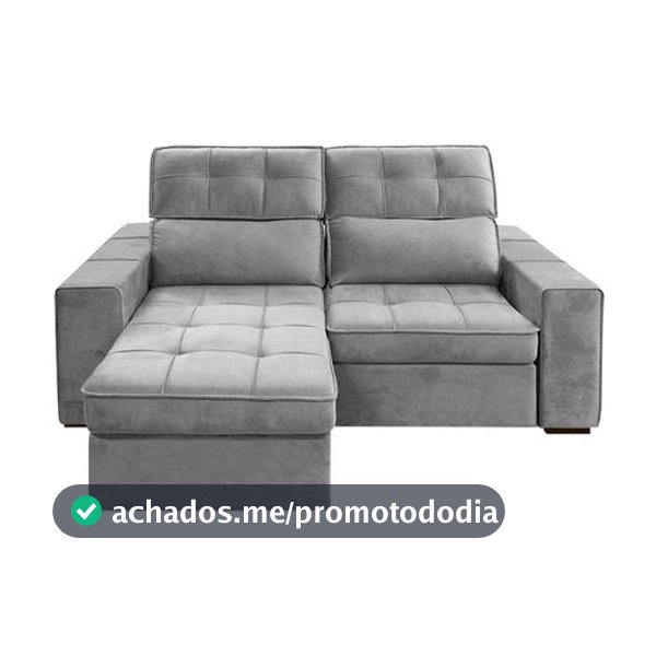 Sofá 3 Lugares Retrátil Reclinável Veludo Barsa Gralha Azul - Sofás