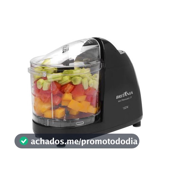 Mini Processador de Alimentos Britânia Preto 2P 160W