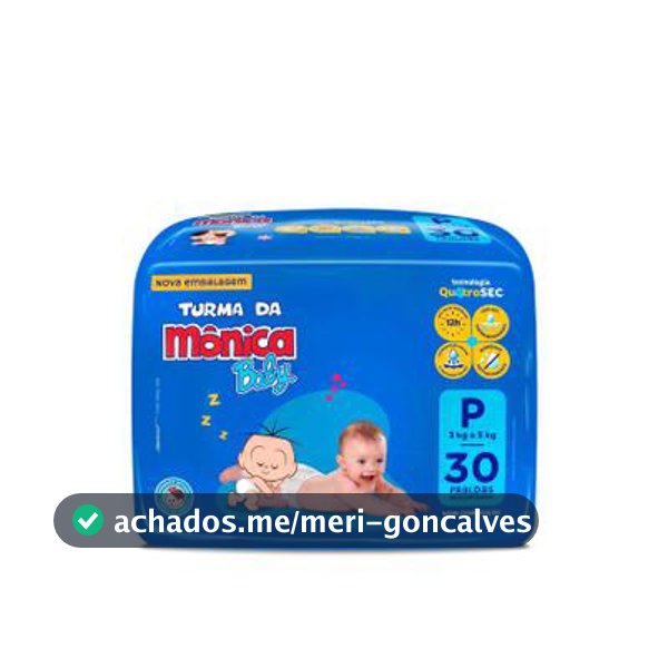 Fralda Turma da Mônica Baby Tam. P 3 a 5kg