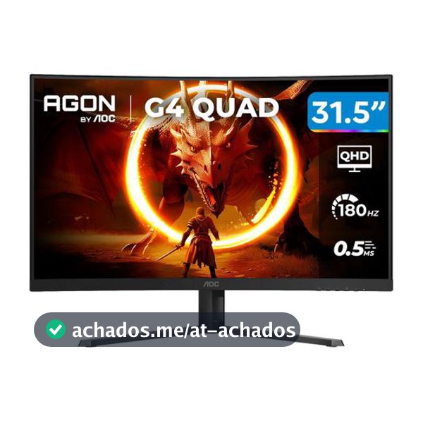Monitor Gamer AOC Gaming 32" QHD 180Hz VA 0,5ms HDMI DisplayPort