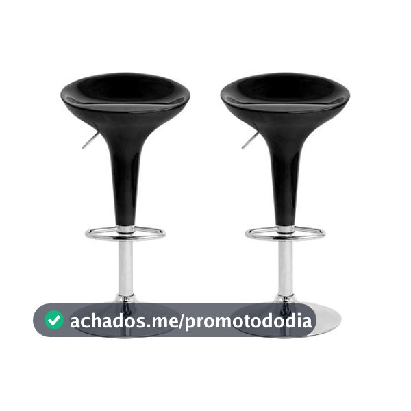 Banqueta Alta Giratória Preto BQT-PR1 2 Peças - Banqueta para Cozinha
