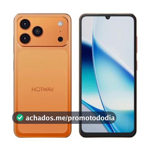 CELULAR smartphone HOTWAV A17 PR0 MAX Laranja 128GB 12GB RAM 6.75 120Hz, camera 13MPX, LACRADO.