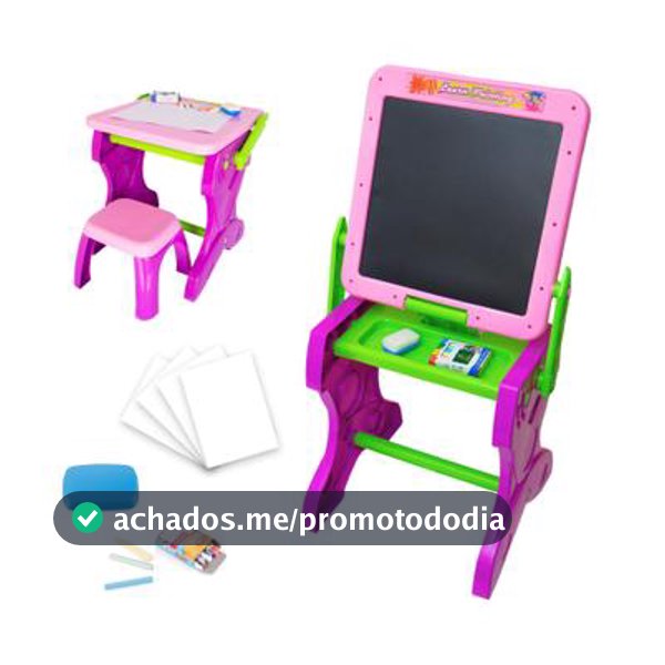 Mesa de Desenho Infantil 2 em 1 Lousa Multifuncional Educativa Com Banquinho - ATENTU - Lousas Infantil