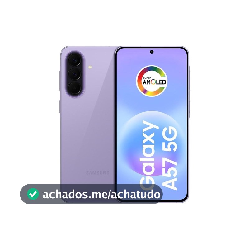 Celular Samsung Galaxy A57 128GB 5G 8GB RAM Lilás 6,7" Câm Tripla + Selfie 12MP