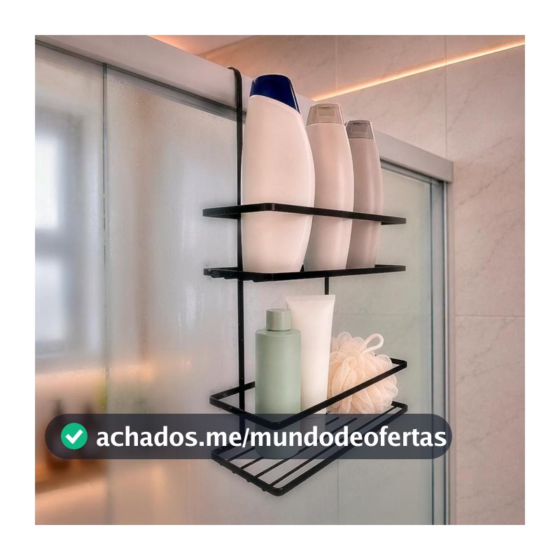 Suporte Para Shampoo Duplo Para Pendurar No Box Vidro Banheiro