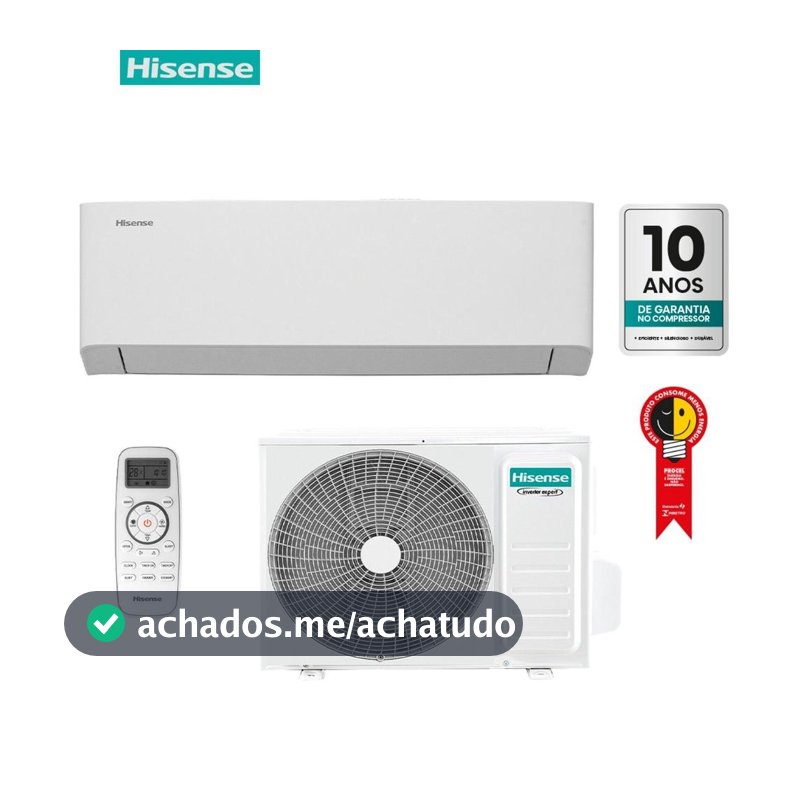 Ar Condicionado Split Hi-efficiency Hisense 9000 Btus Frio As-09tw2rlchb00 Inverter Wi-fi 220v - Ar Condicionado Inverter