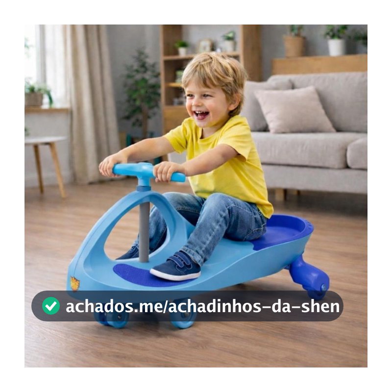 Carrinho De Rolimã Infantil Super Car Azul Claro Com Led