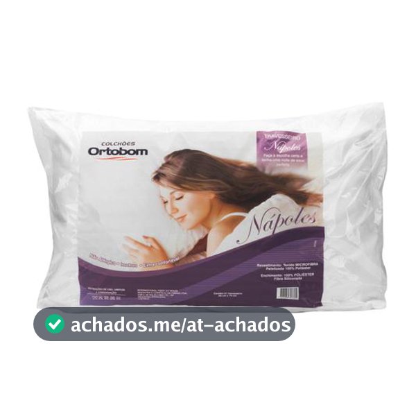 Travesseiro Ortobom de Cabeça 10cm de Altura Macio Poliéster Nápoles - Travesseiro Comum