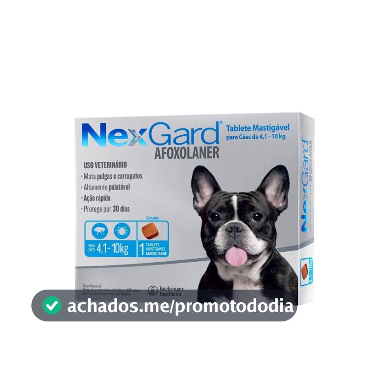 NexGard 28,3 mg para Cães de 4,1 a 10 Kg - 1 Tablete