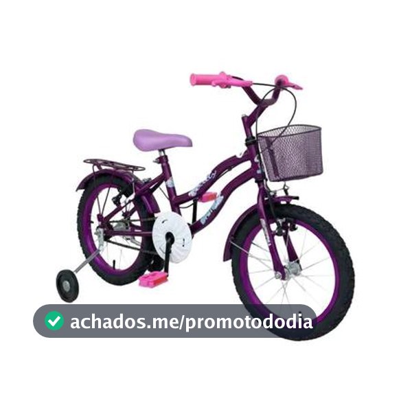 Bicicleta Aro 16 Infantil Feminina Princesa Retro C/ Cestinha Rodinhas De Treinamento