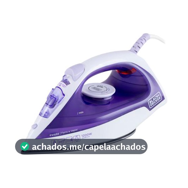 Ferro de Passar Roupa a Vapor e a Seco Black+Decker FX1050 Branco e Roxo - Ferro de Passar - Magazine Moniqueglima