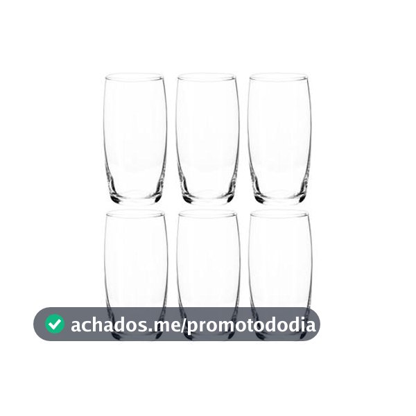 Jogo de Copos de Vidro 300ml 6 Peças Nadir - Oca Long Drink - Copos