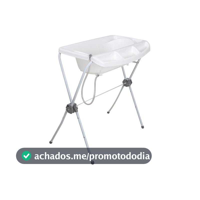 Banheira de Bebê com Suporte Kiddo Chuá Cinza - Banheira de Bebê