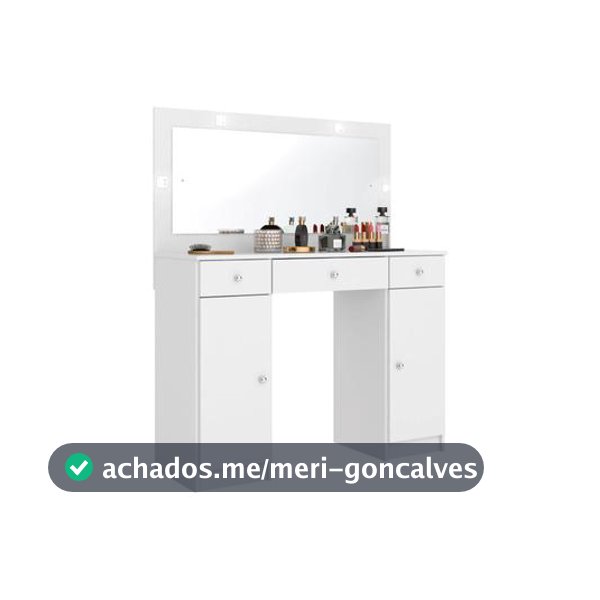 Penteadeira Camarim com Espelho e LED 3 Gavetas 2 Portas Demóbile Carisma