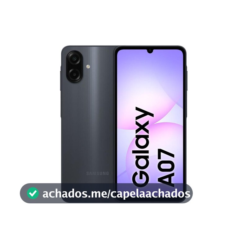 Celular Samsung Galaxy A07 256GB Preto 8GB RAM Tela 6,7" Câm. Dupla + Selfie 8MP
