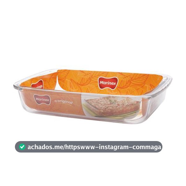 Lasanheira de Vidro Retangular 3,7L - Marinex - Lasanheira