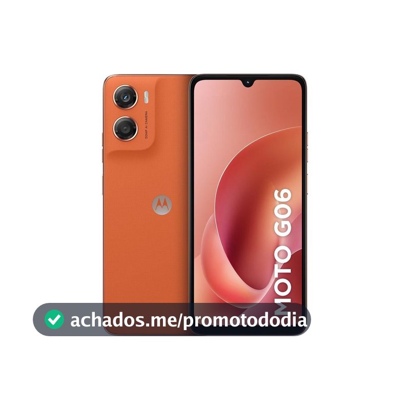 Smartphone Motorola Moto g06 128GB 4GB Ram Laranja 6,9" Câm. 50MP + Selfie 8MP