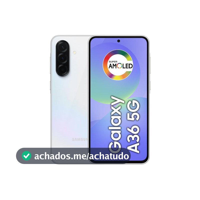 Smartphone Samsung Galaxy A36 5G Branco 128GB 6GB RAM Tela Super AMOLED 6.7 Câmera Tripla até 50MP