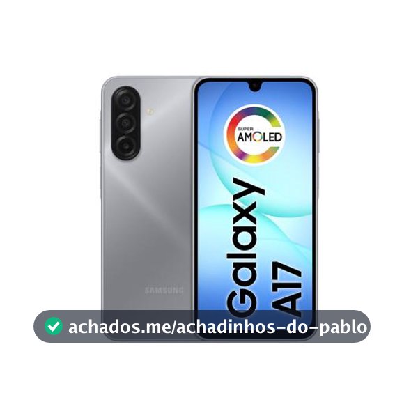 Celular Samsung Galaxy A17 256GB 8GB RAM Cinza 6,7" Câm. Tripla + Selfie 13MP