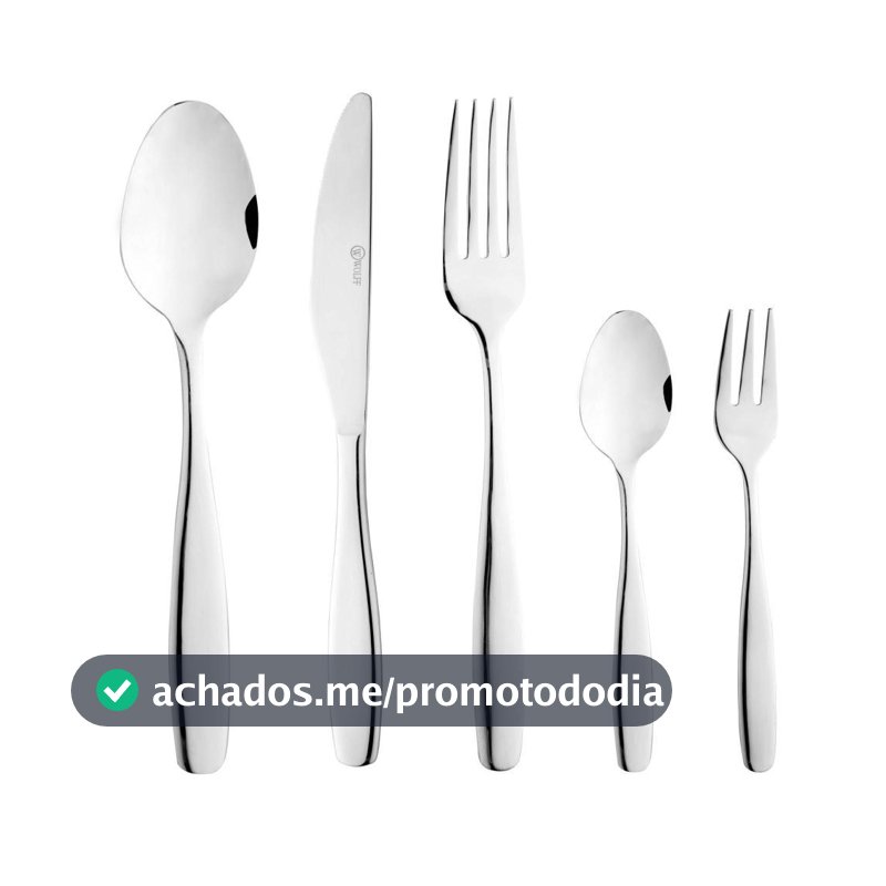 Faqueiro 20 Peças Cannes Wolff Aço Inox para 4 Pessoas com Facas Garfos Colheres Sobremesa Completo