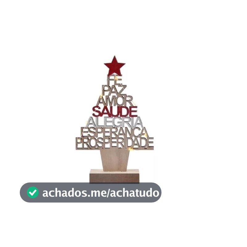 Arvore De Desejo Natal Fé paz amor saúde Alegria esperança em Madeira - Art Christmas - Enfeites para Árvore de Natal - Magazine In_2936609