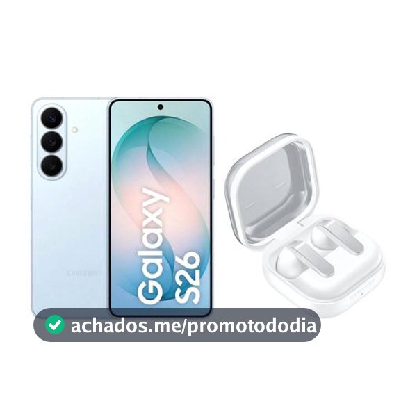 Smartphone Samsung Galaxy S26 256GB Azul - 5G + Fone de Ouvido Bluetooth Galaxy Buds 4 - Smartphone