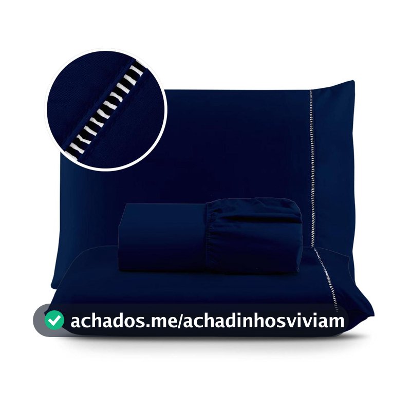 Jogo de Lençol 03 Peças 400 Fios MicroPercal Ponto Palito - Cama Solteiro Casal Queen King