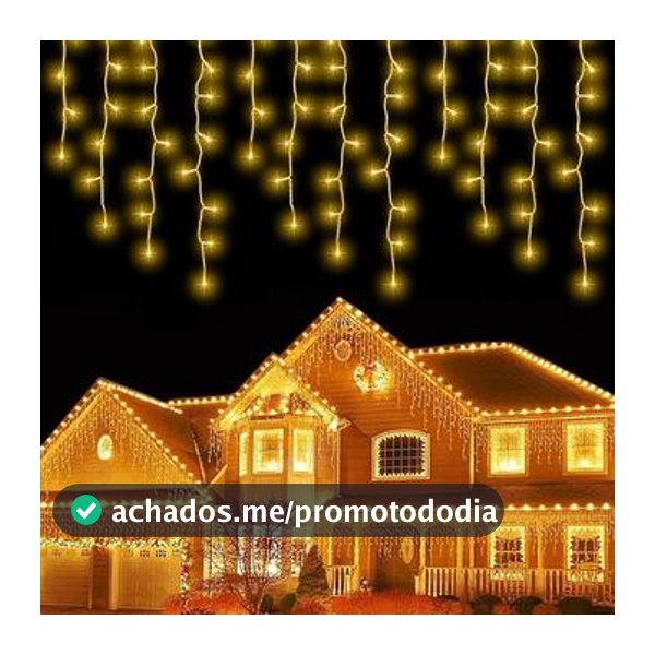 Cascata 400 Leds Multifunção Decoração Luzes De Natal Enfeite Com 8 Funções 10M Pisca Pisca - Vari Tudo - Cascata de Pisca Pisca