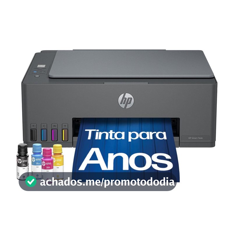 Impressora Multifuncional HP Smart Tank 589 Tanque de Tinta Colorida Wi-Fi 1 USB