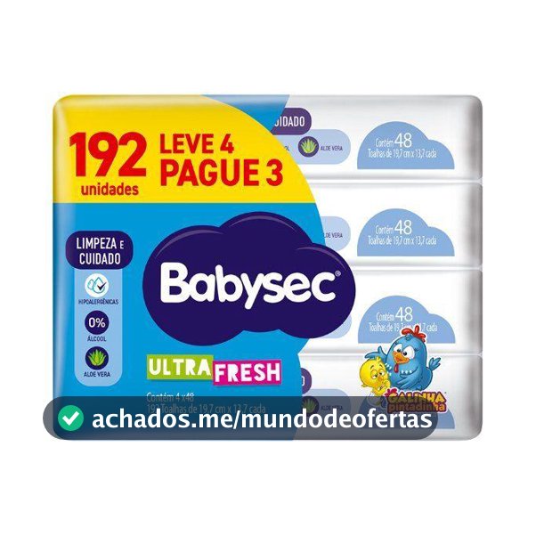 Toalha Umedecida Babysec Ultrafresh
