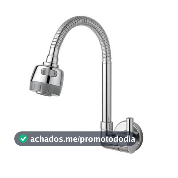 Torneira Gourmet Flexível Cromada com Alavanca e Bica Articulada para Cozinha