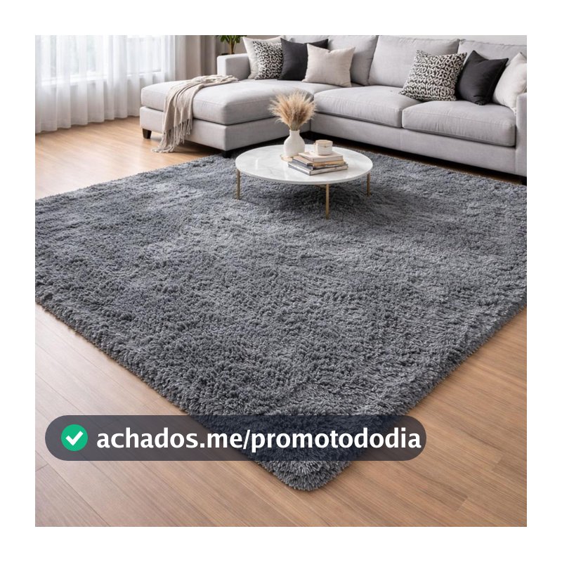 Tapete Felpudo Luxo 200x130 cm Antiderrapante Macio Confortável Aconchegante